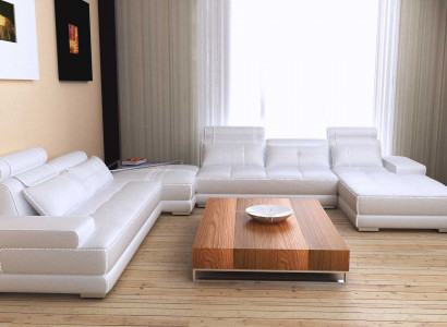 Sofas Living landscape Design Corner sofa Leather new U-shape Sofa Couch Upholstery Suite